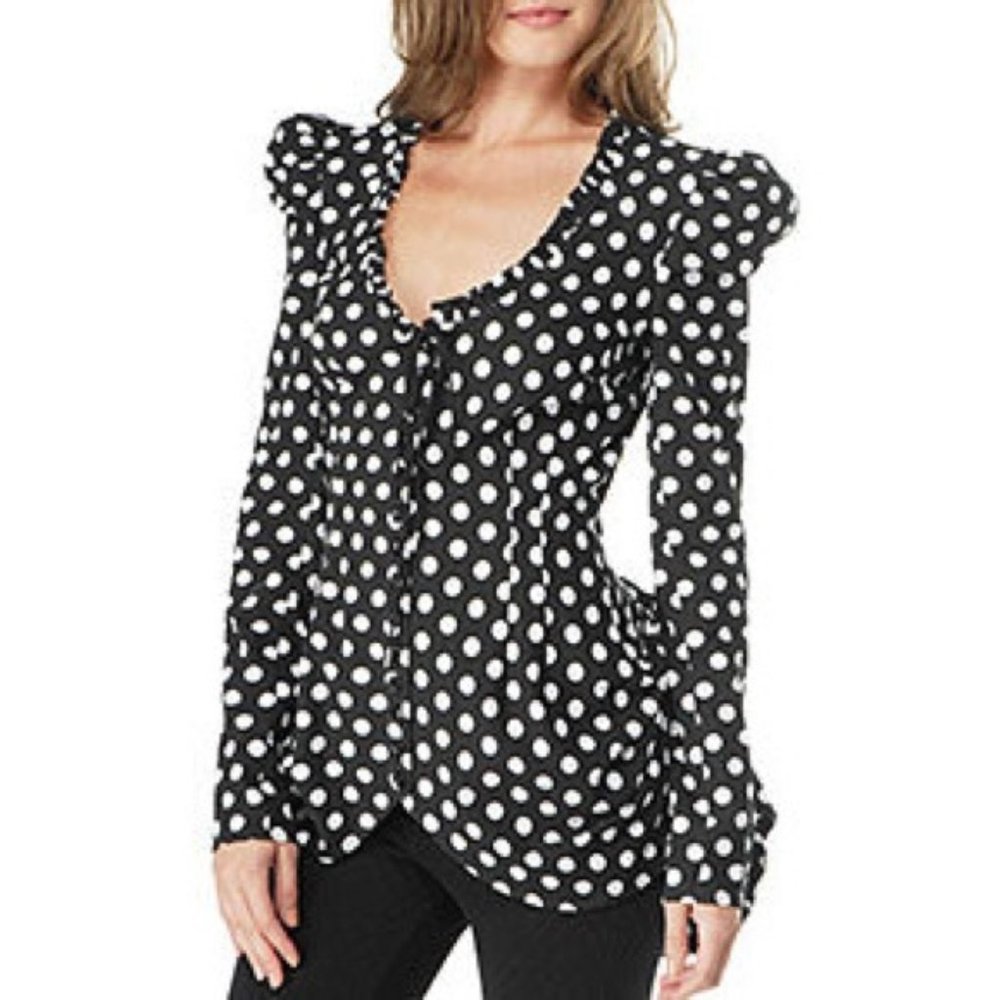 Betsey Johnson Polka Dot Bustle Jacket